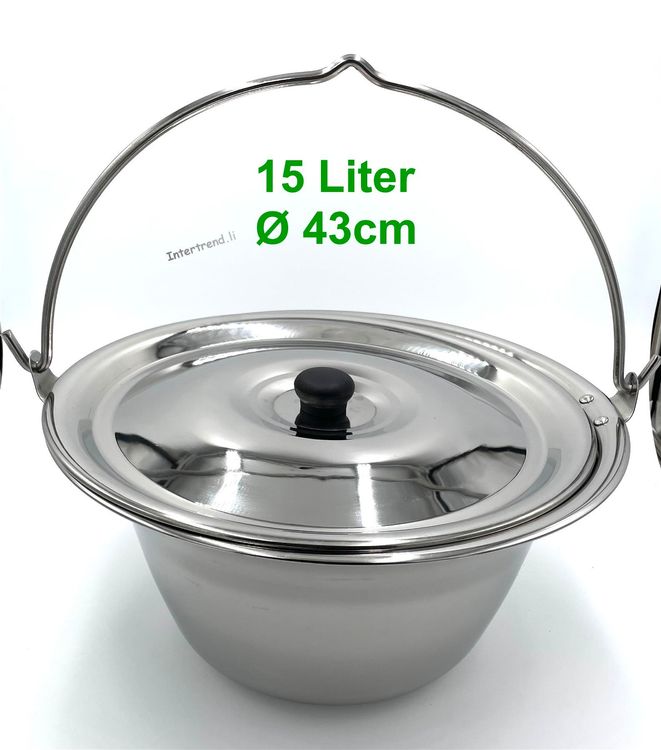 Gulaschkessel 15 Liter Edelstahl Suppentopf Suppenkessel | Kaufen auf ...