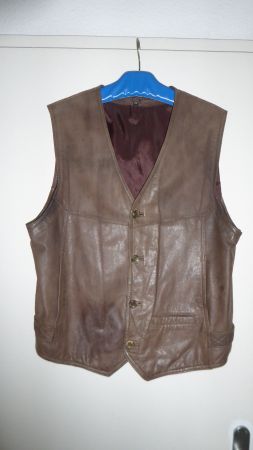 Herren Leder Gilet Gr 52