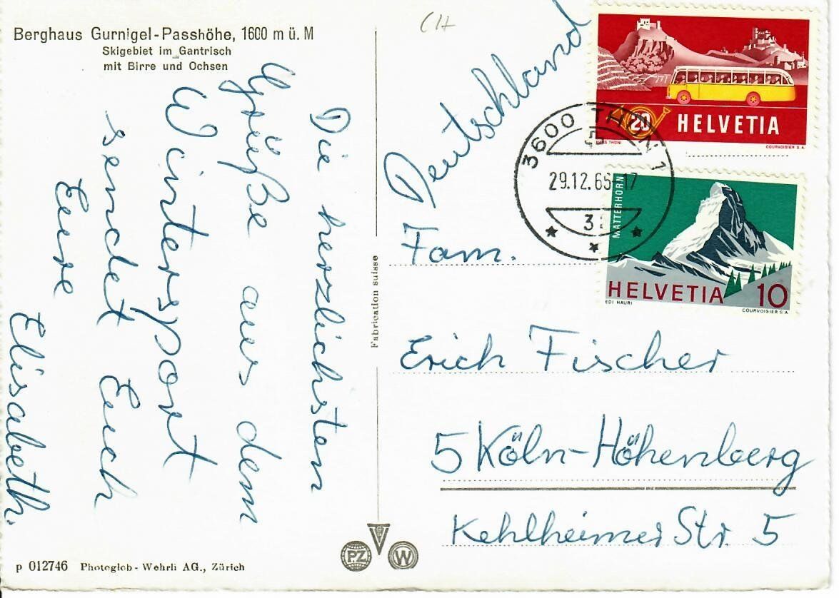 Cartes postales: Berghaus - Gurnigel - Passhöhe – D'occasion à Hochdorf par Ziegel-16 1