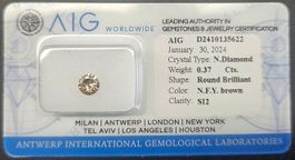 Fancy Yellowish Brown Diamanten, 0,37 Karat & AIG-Zertifikat