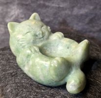🐱💚 Grüne Jade Katzen-Kugelschale