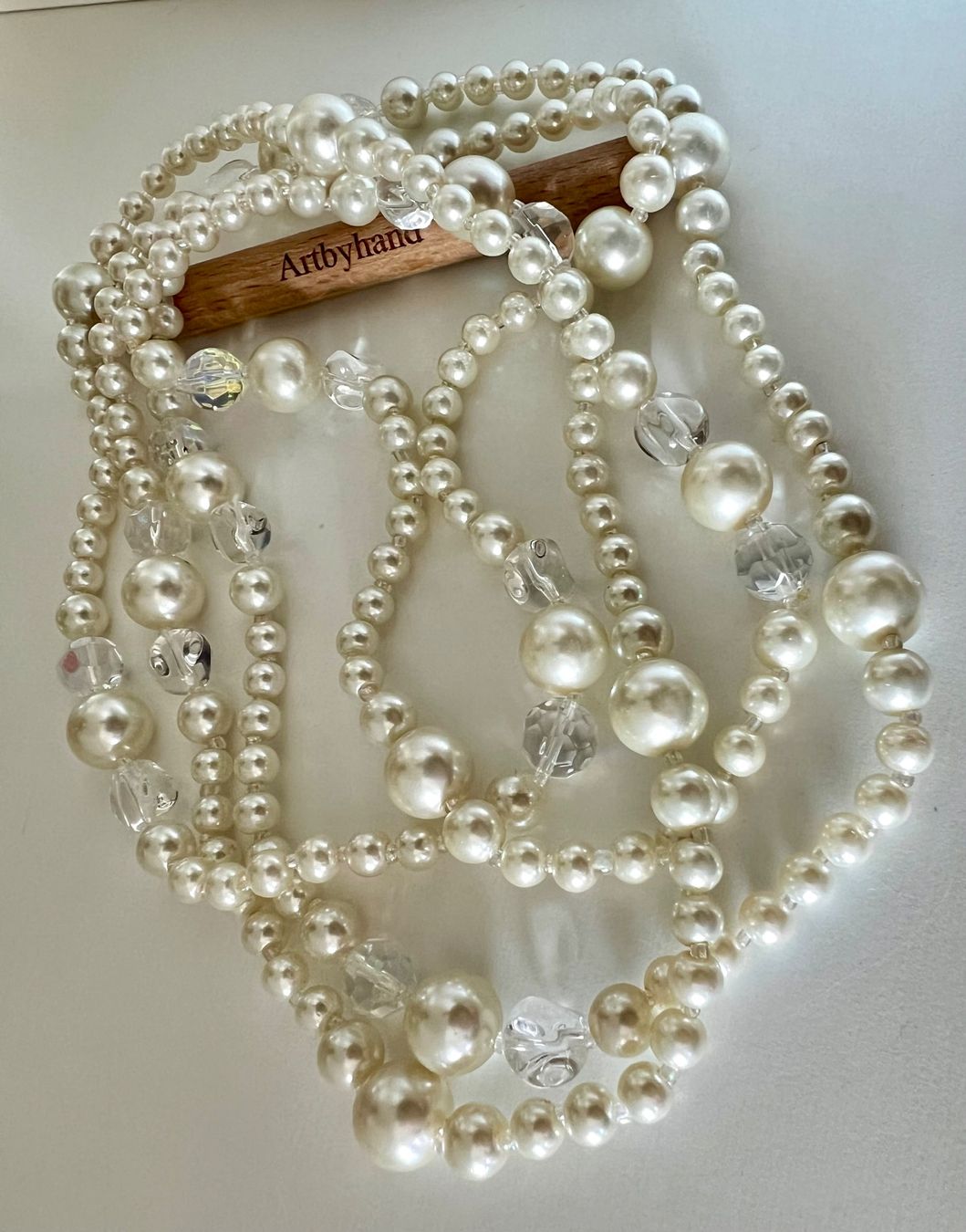 Catenine: Extra lange Perlenkette - 158 cm -  irisierende Kristalle – Usato da Ruswil venduto da artbyhand 6