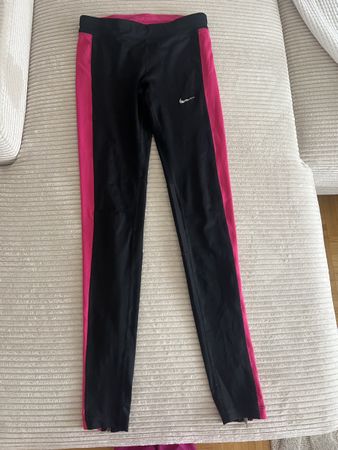 NIKE SPORTLEGGINS SCHWARZ PINK XS INKL HOSENTASCHE