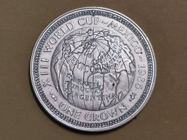 Isle of Man 1 Crown "WM Mexiko '86" 1986 Silber 5'000 Stück