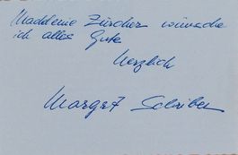 Margrit Schriber (1939) Schriftstellerin - Autogramm