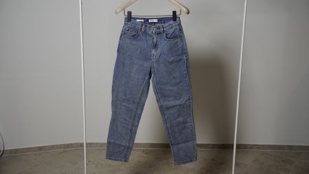 Pull & Bear Mom Jeans Baggy Slim Straight Leg Damen blau