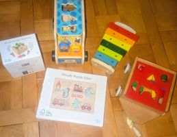 5x Holzspielzeug für Kleinkinder, +12m