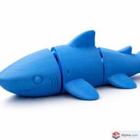 Flexi Shark 3D Printed Articulated Toy – Blue