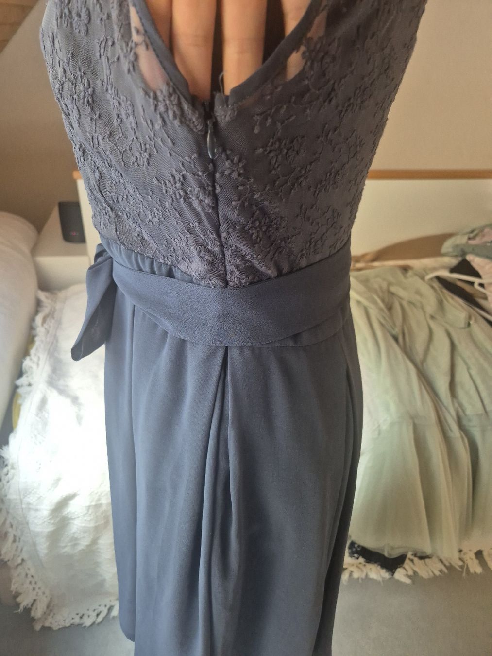 Robes: Kleid Zero blaugrau mit Spitze und Bindeband Grösse 40 – D'occasion à Zürich par Drago670 2