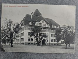Alte Ansichtskarte, Rorschach, Neues Schulhaus gelaufen 1912