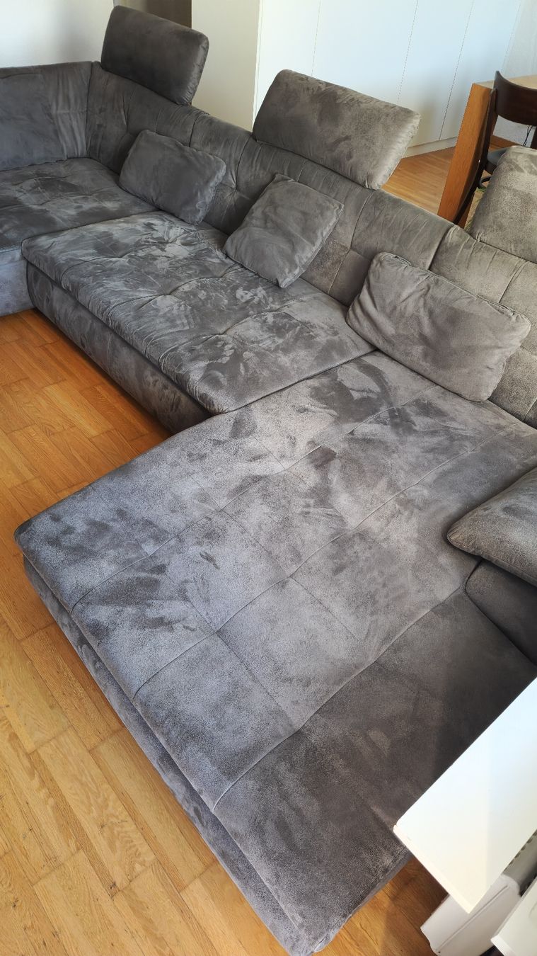 Conforama Divani: Grosses Ecksofa grau mit Schlaffunktion und Bettkasten – Usato da Zuchwil venduto da Smeili64 6