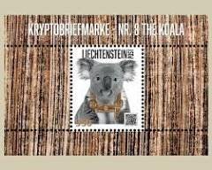 Liechtenstein Crypto Stamp Nr 8 The Koala Violett