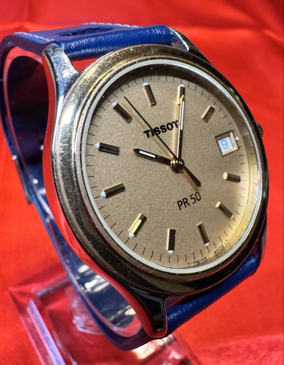 Tissot Orologi: Tissot PR 50 mit blauem Lederarmband – Usato da Untersiggenthal venduto da TimeandShine 1