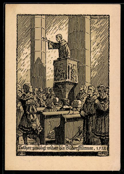 Cancelleria postale: Martin Luther predigt wider die Bilderst – Usato da Berlin venduto da bartko-reher