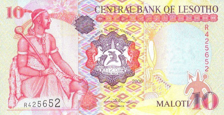 Banconote: Lesotho 10 Maloti 2006 P-15d UNC – Nuovo (secondo la descrizione) da Schliern b. Köniz venduto da pizzitaxi
