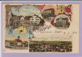 Dürnten   -   Litho - Ansichtskarte von 1900