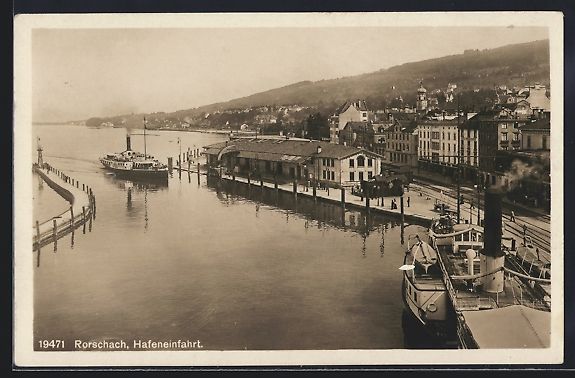 Cartes postales: AK Rorschach, Ansicht der Hafeneinfahrt – D'occasion à Berlin par bartko-reher