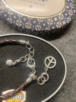 Fossil Damen Armband Leder mit Peace Anhänger