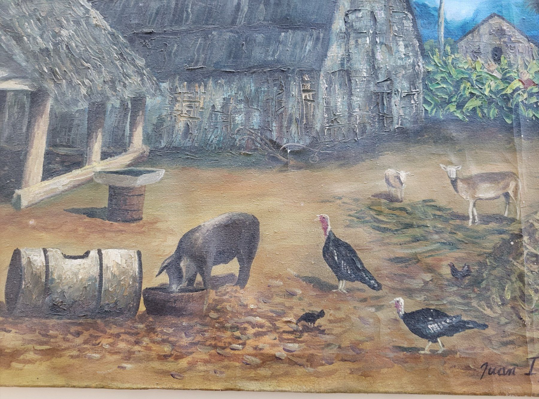 Gemälde: Gemälde Landschaft mit Tieren und Menschen – Gebraucht aus figino von ame_frv2 5