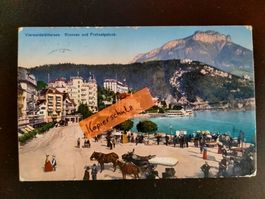Brunnen Schwyz AK belebt Tiere Menschen Seen