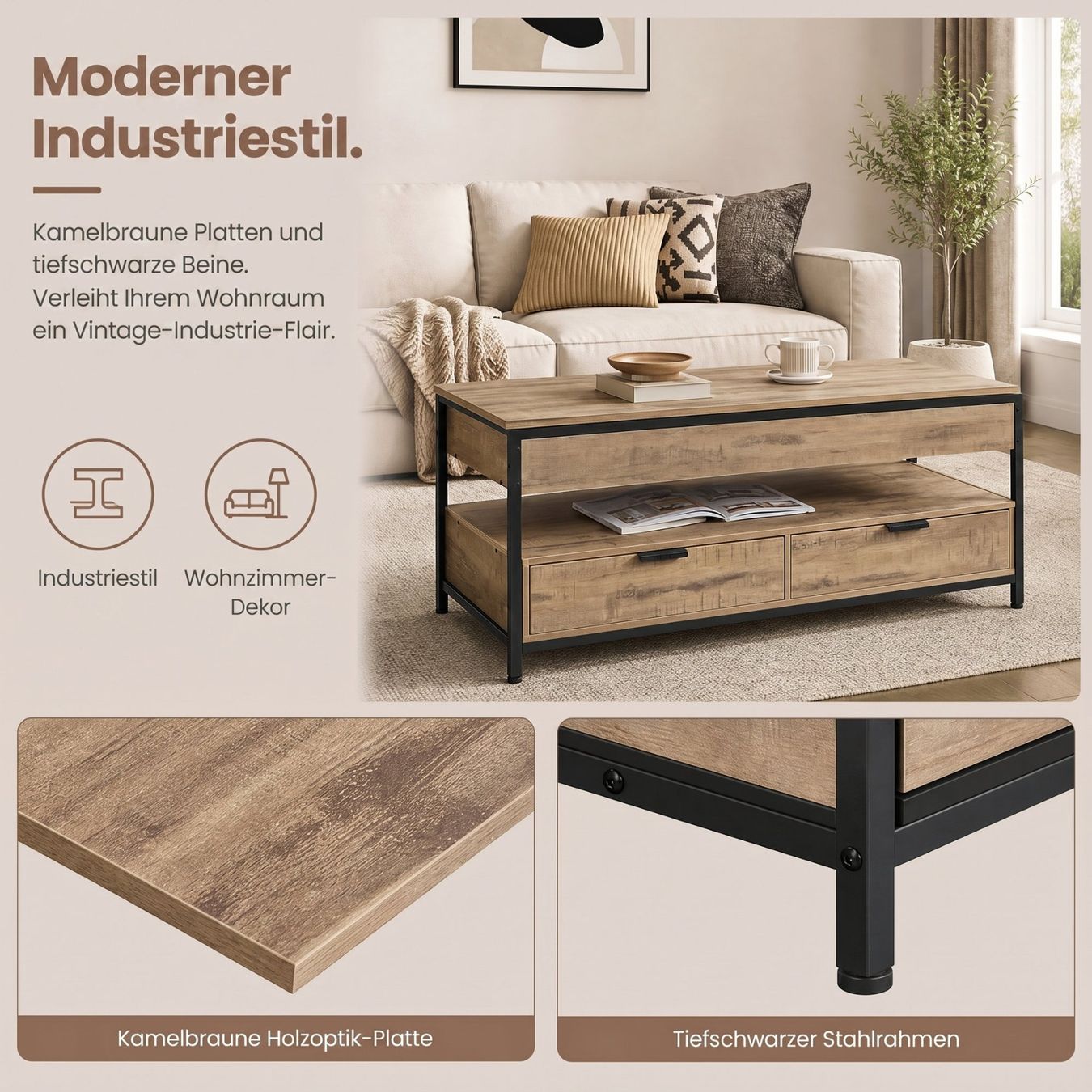 Tavoli: Couchtisch mit Schubladen NOELIA – Nuovo e nell'imballaggio originale da Lachen SZ venduto da MAMORU-MOEBEL 6