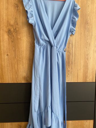 Robe d'été bleue élégante et fluide taille S