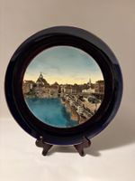 Wandteller Keramik von Sarreguemines Basel Mittlere Brücke