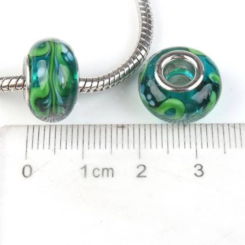 Perlen (unechte): Lampwork Grüne Glasperle, Glass Bead – Neu (gemäss Beschreibung) aus Langenthal von flowersNbirds 2
