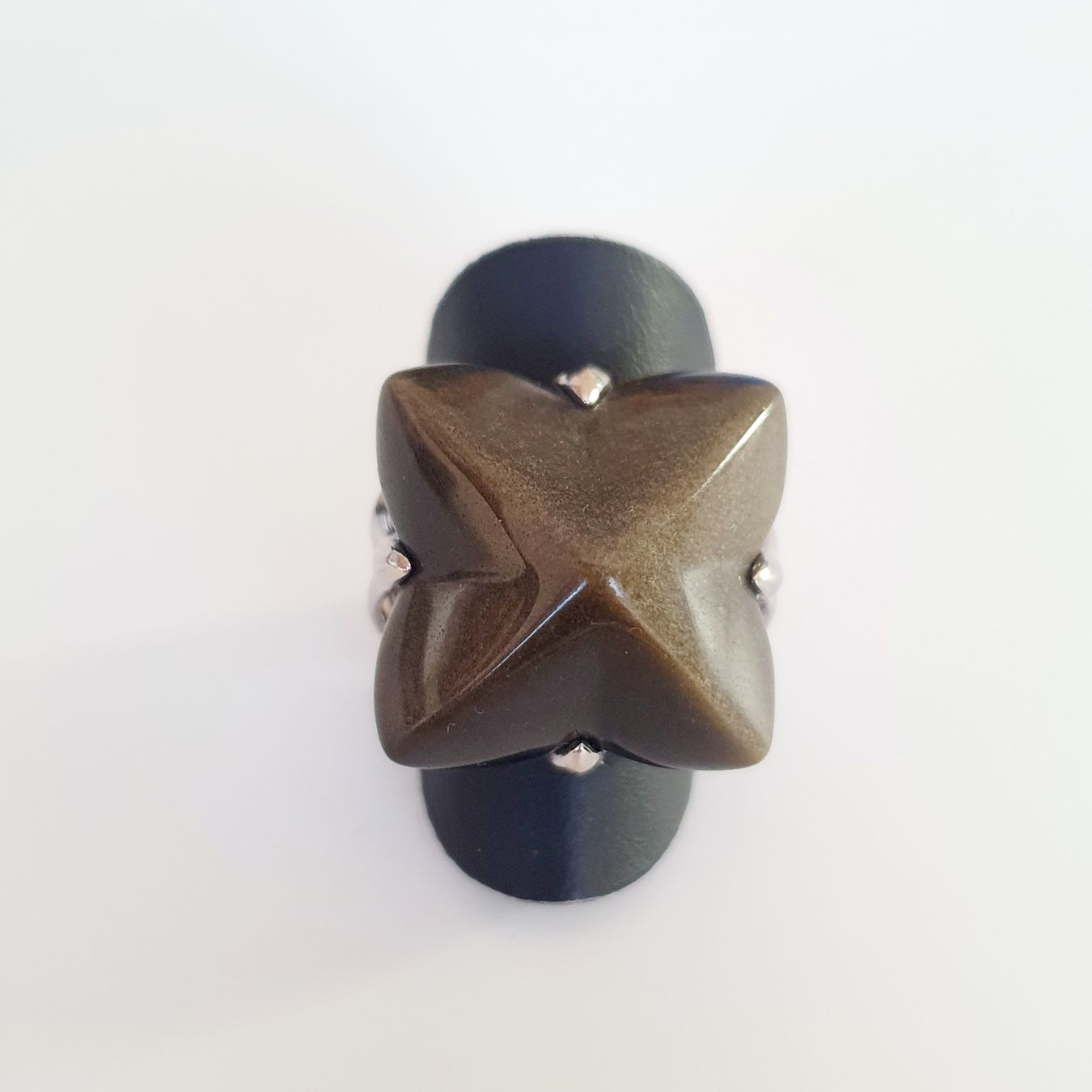 Anelli: Modischer Obsidian-Ring, Silber 925, Grösse 17.8 mm – Usato da Kreuzlingen venduto da Wunderkiste123 2