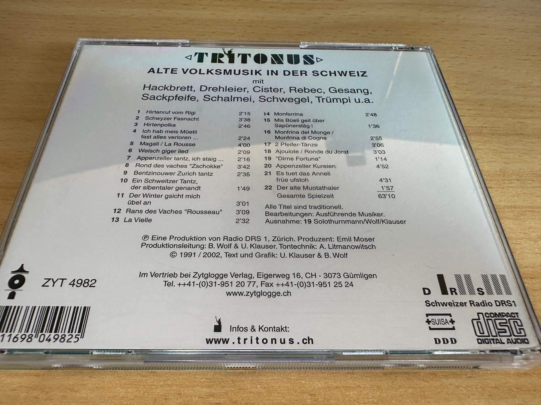 CDs: Tritonus - Alte Volksmusik in der Schweiz – Gebraucht aus Rikon im Tösstal von Alpenmutz 1