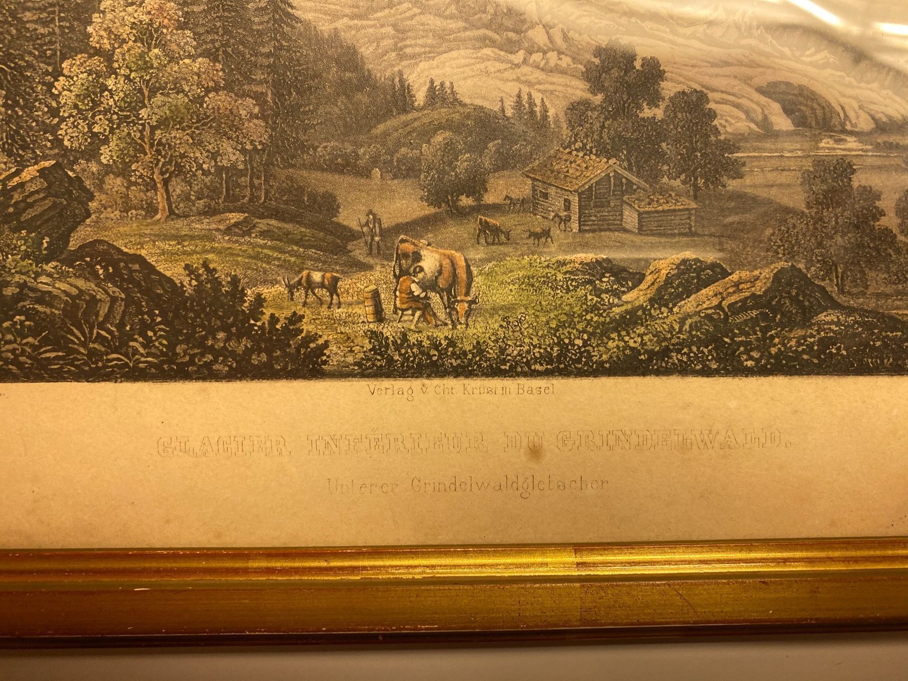 Grafica & Litografie: handkolor. Grafik U. Grindelwaldgletsche – Usato da Lüchingen venduto da LIDB 4