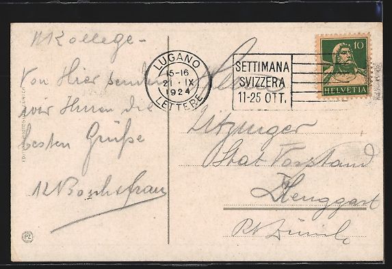 Cartes postales: AK Lugano, Il Quai, 1924 – D'occasion à Berlin par bartko-reher 1
