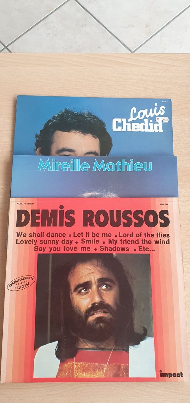 Dischi in vinile: 3 vinyles Roussos/Mathieu/Chedid – Usato da Moutier venduto da mai_pq7w