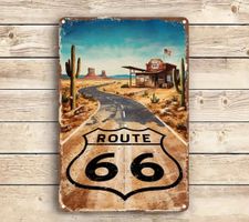Metallschild Route 66 / 30cm × 20cm / Bild