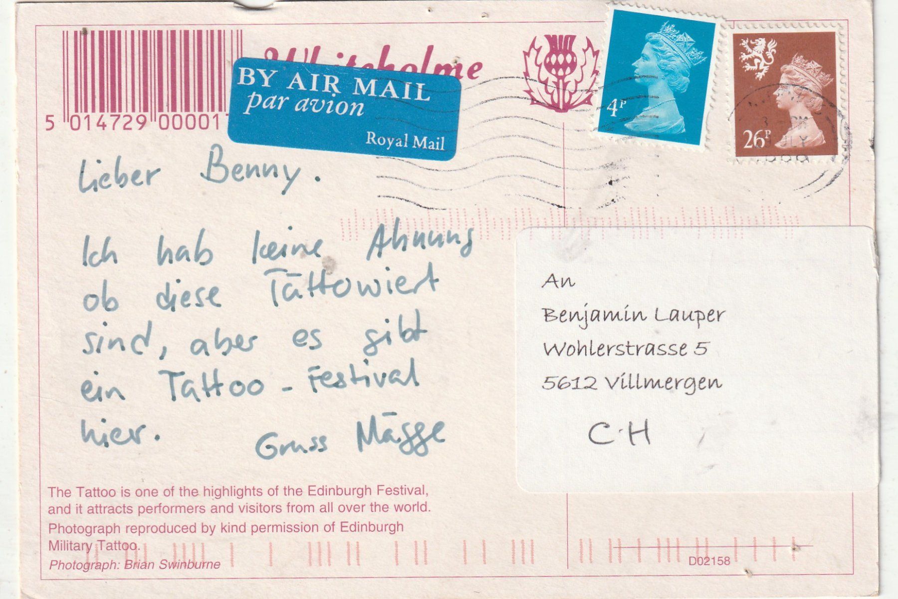 Cartoline postali: Edinburgh – Usato da Lumbrein venduto da made02 1