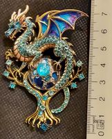 Zauberhafte Märchen Brosche Drache / Basilisk  - ca. 7.5 cm