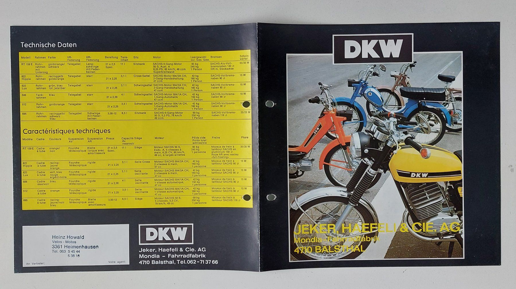 DKW Ciclomotori: Prospekt Mofa DKW Mod. 622 Hippie – Usato da Schenkon venduto da TG10