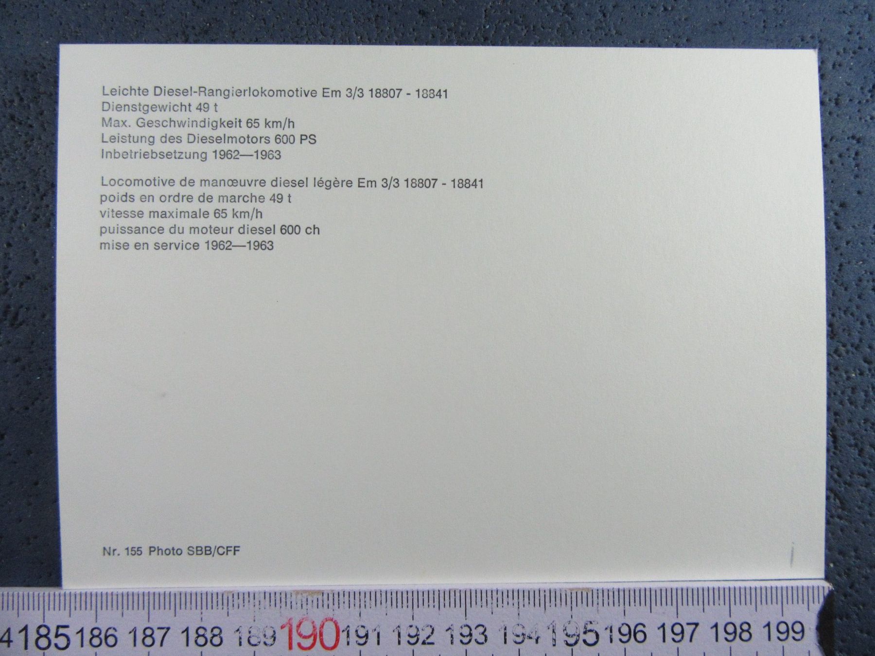 Cartoline postali: BAHN SCHWEIZ SBB Em 3/3 1962 AK – Usato da Ettingen venduto da Hausi4711 1