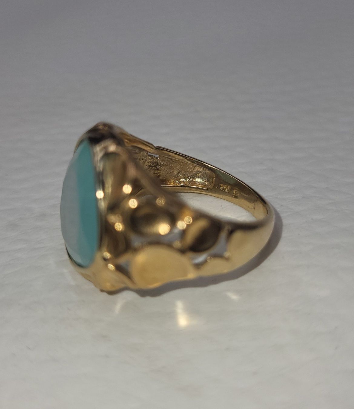 Anelli: 375 Vintage Massiv Gold Ring Mit Stein – Usato da Wald ZH venduto da Dasilver 8