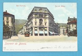 Biel - Rue de Nidau - Rue Centrale - Pferdetram - 1901