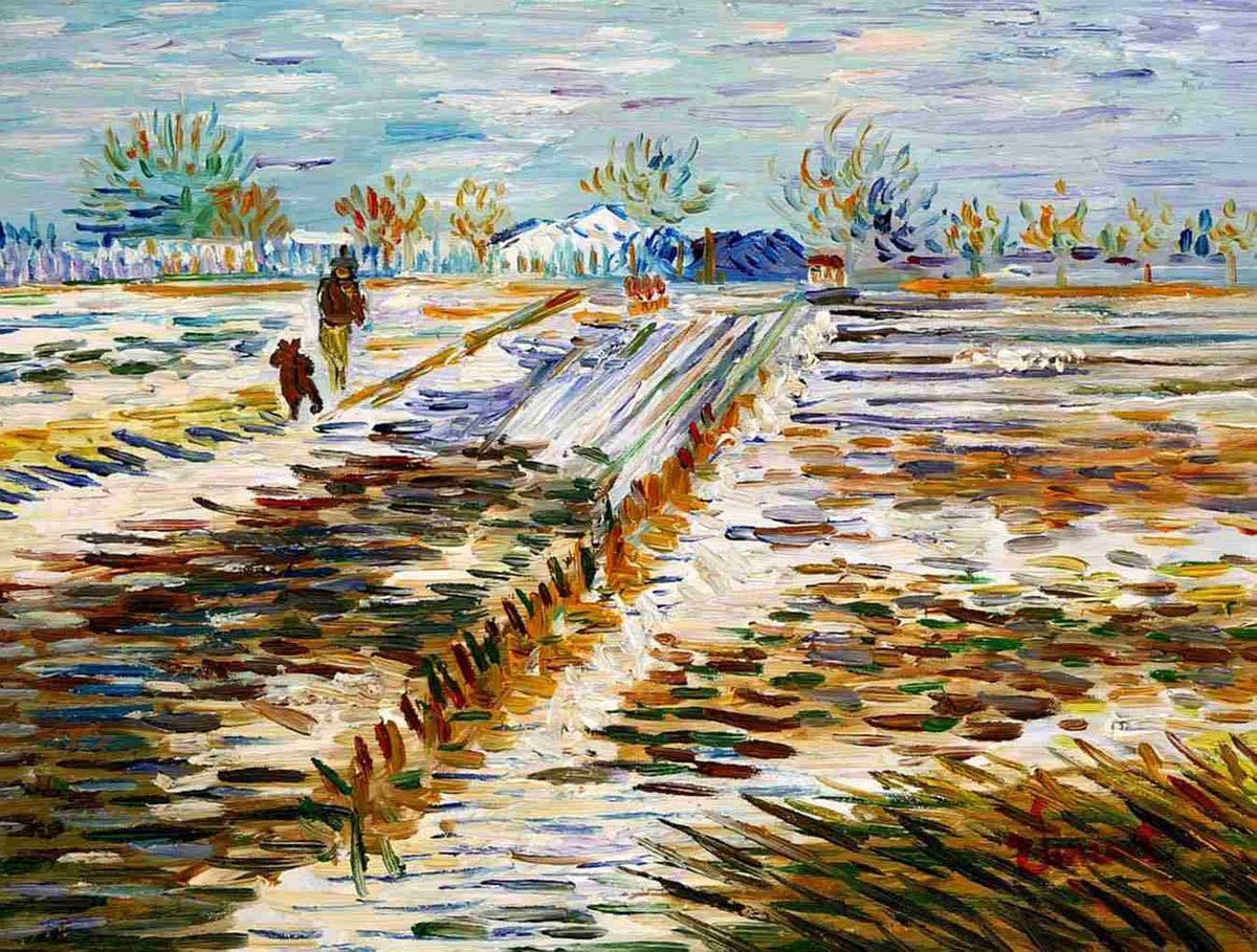 Riproduzioni & Creazioni: Vincent van Gogh - Landschaft mit Schnee – Nuovo (secondo la descrizione) da Larnaca venduto da KunstDepot24
