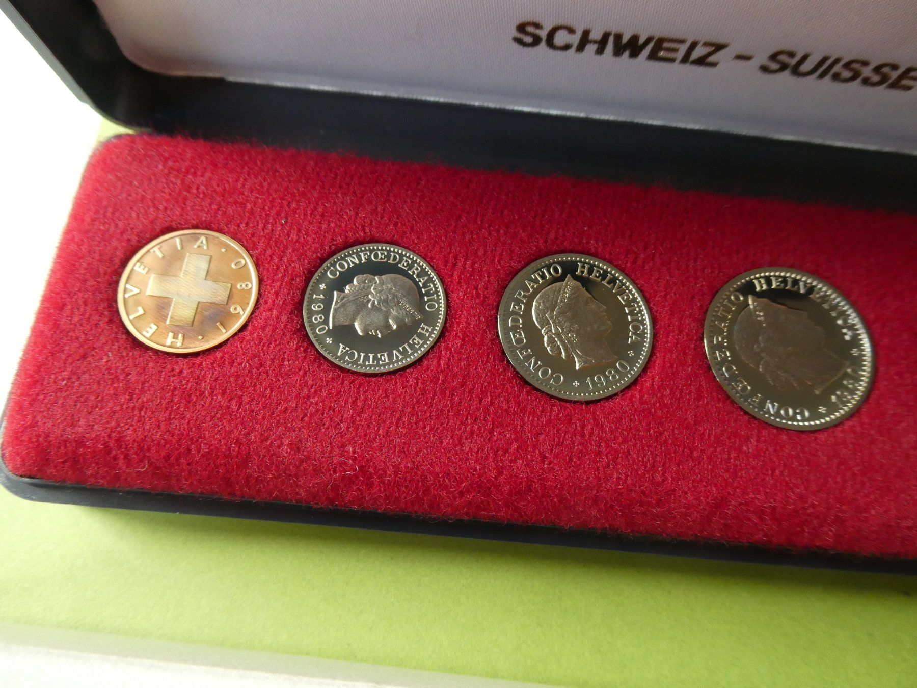 Alle Münzen: Schweiz 1980, Münzsatz PP – Neu (gemäss Beschreibung) aus Hinterforst von Rohusri 1