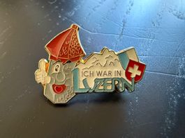 Lustige Luzern-Anstecknadel "Ich war in Luzern",Top Zustand!