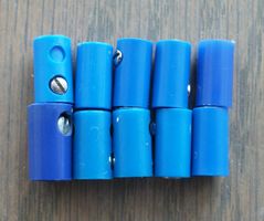 10 Stück Modellbau-Muffen (alte Generation), blau