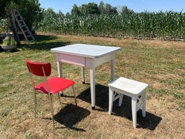 Küchentisch Hocker und Stuhl.70 er Jahre