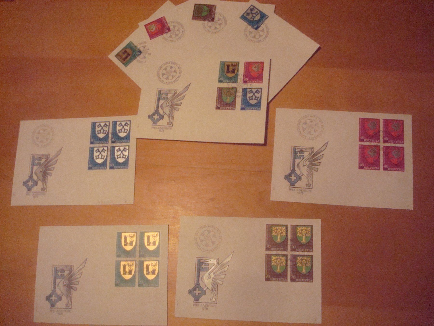 Alle Briefmarken: PJ 1978 FDC Serie einzeln und 4er – Gebraucht aus Gordola von Polentaefung