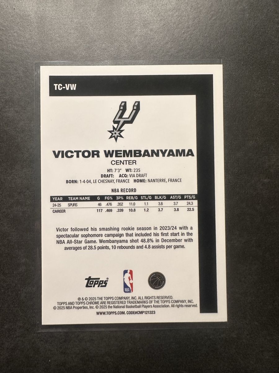 Nba Sammelbilder & Trading cards: Victor Wembanyama Silver Pack Blue Refractor /150 45th – Neu (gemäss Beschreibung) aus Walliswil b.Wangen von Swiss-Trading-Bros 1