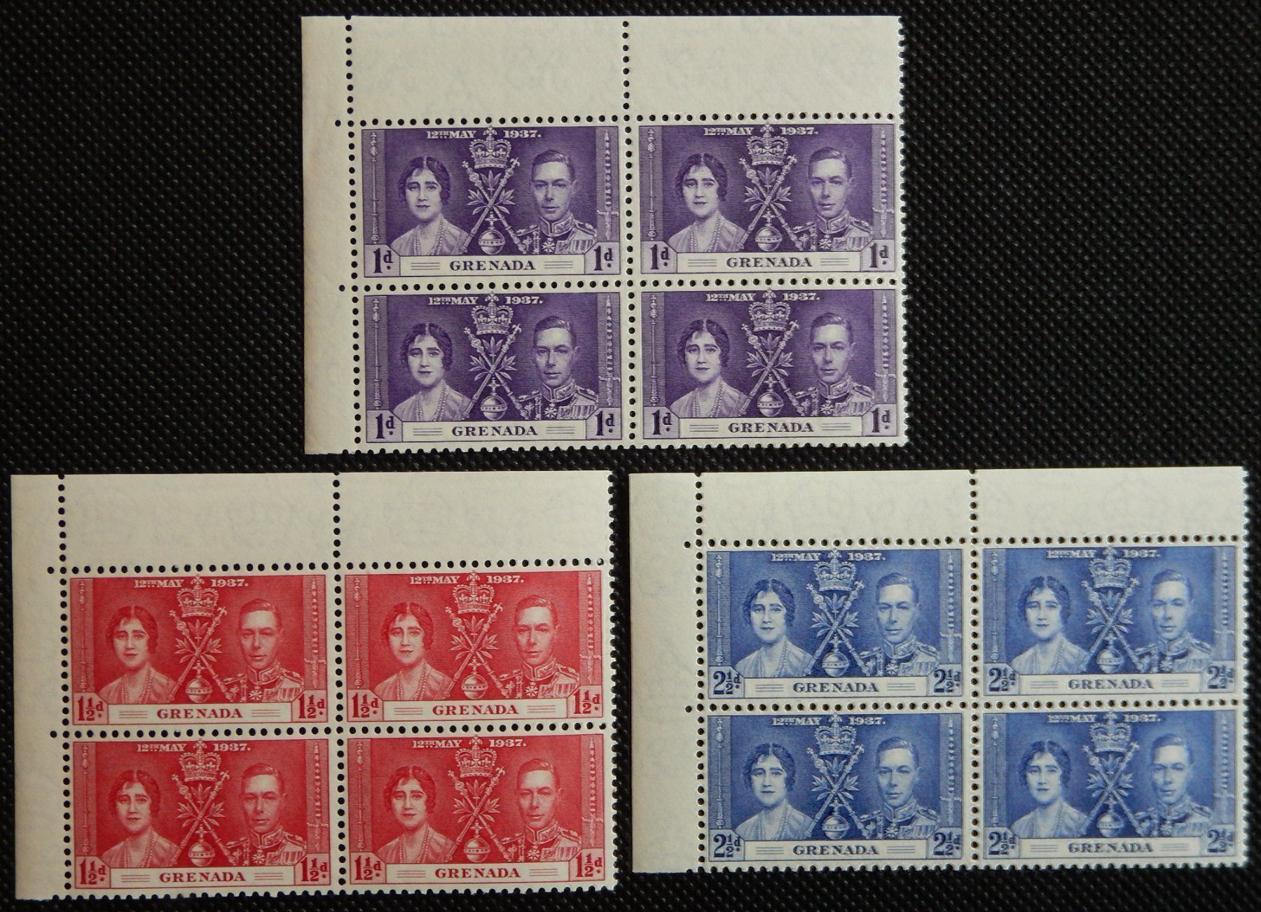 Tutti i francobolli: Grenada Kat. 120-122 ** 1937 TOP – Usato da Zürich venduto da Muehlekauf