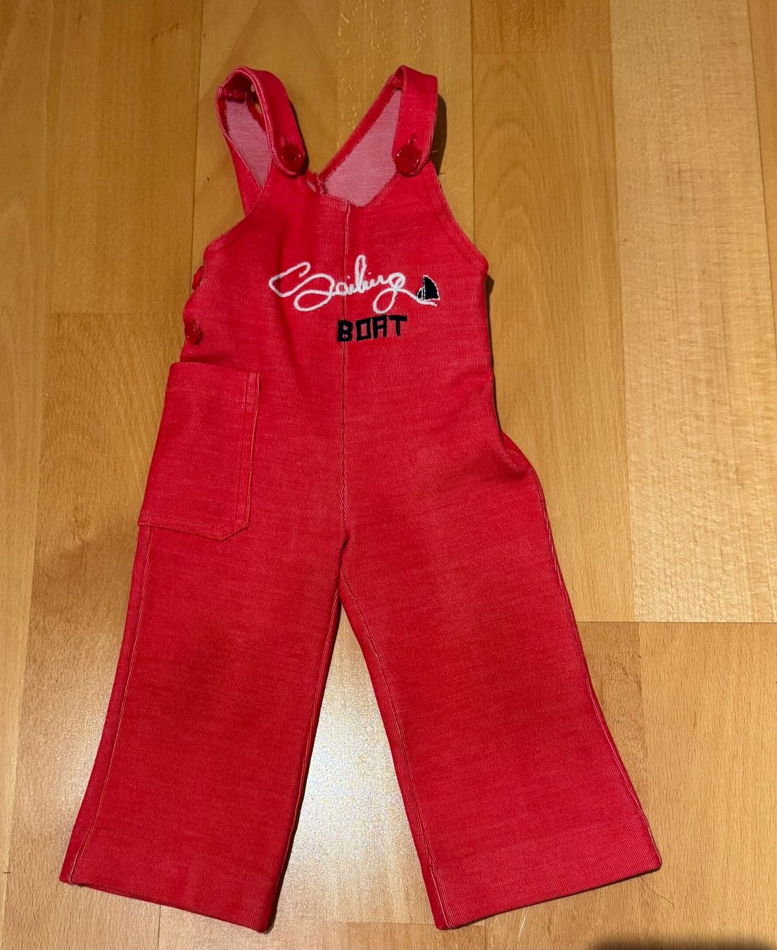 Pantaloni: Rote Baby Latzhose mit Pullover, Grösse 68, Top Zustand! – Usato da Horgen venduto da Hotrova448 2