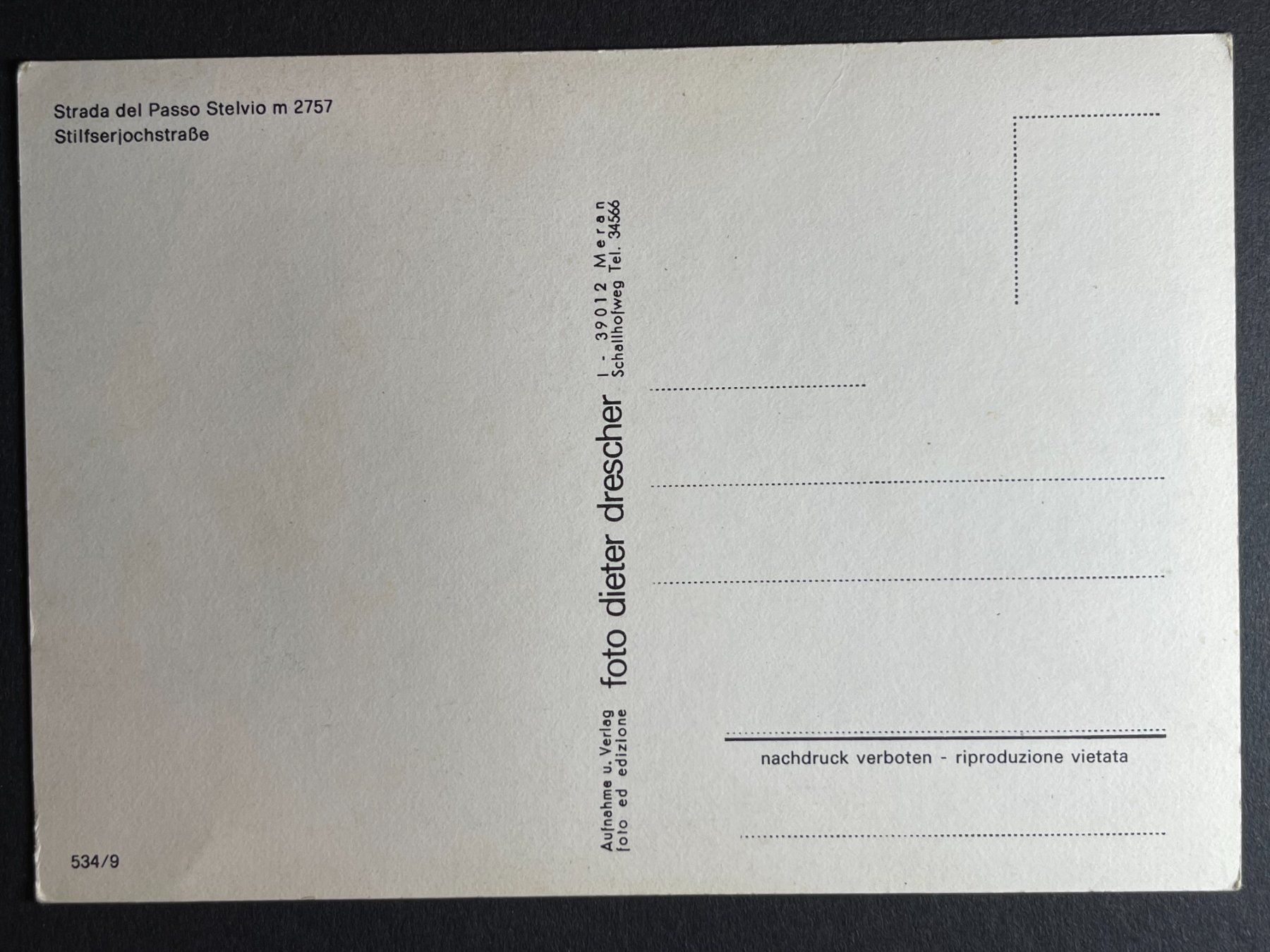 Cartoline postali: Silserjoch - Passo Stelvio – Usato da Steg VS venduto da danwer74 1